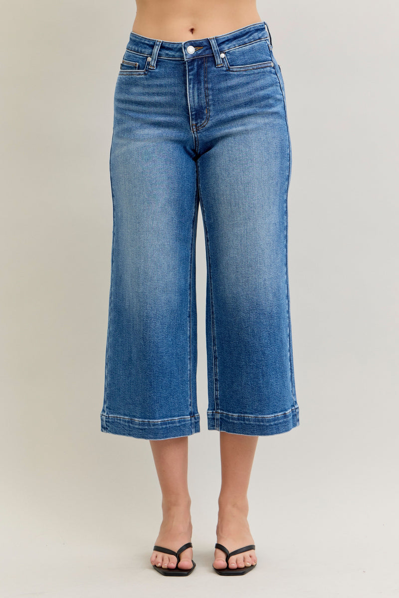 Bennett's Mid Rise Crop Wide Leg Jeans