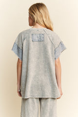 Mineral Washed Denim Star Sleeveless Top