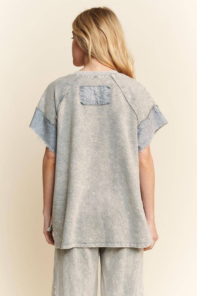 Mineral Washed Denim Star Sleeveless Top