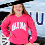Youth Hot Pink Polka Dot Lulu Mac Sweatshirt