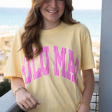 Yellow Lulu Mac Pink Logo Tee