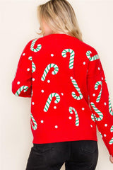 Candy Cane Long Sleeve Sweater