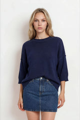 Exposed Seam Drop Shoulder Pullover