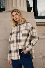 Plaid Boxy Button Down Shirt