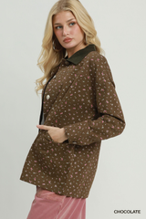 Brown Oversized Floral Jacket