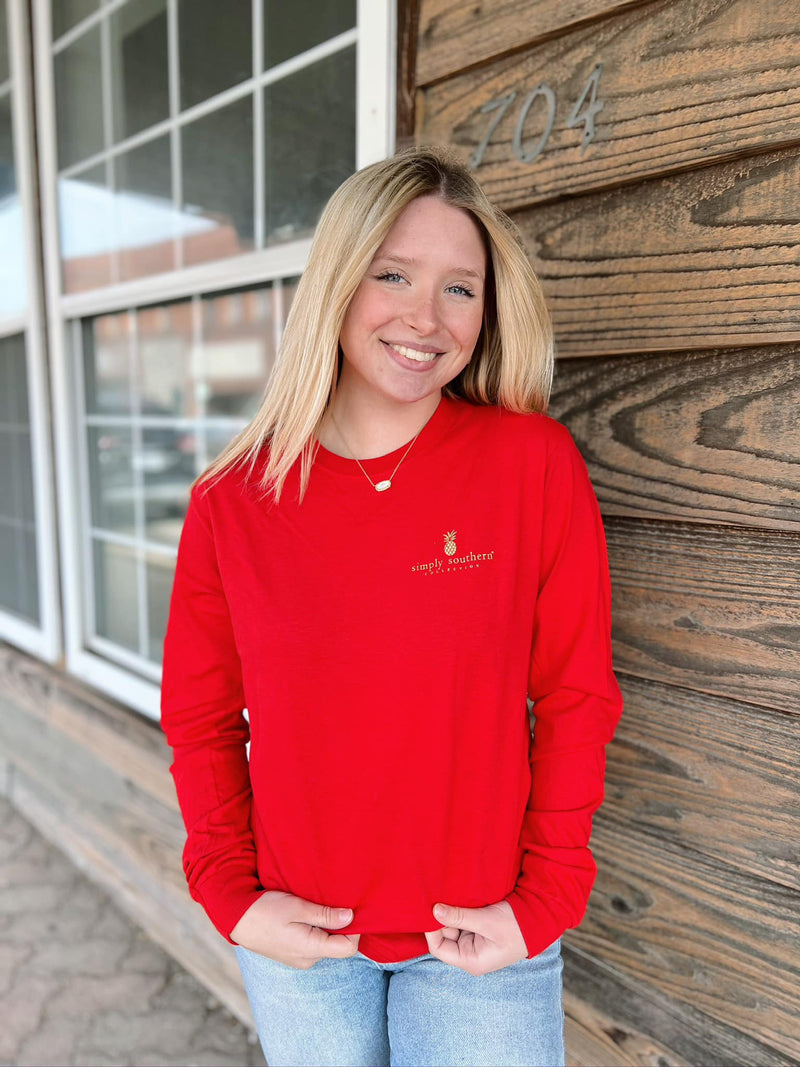 Red Nuts About Christmas Long Sleeve