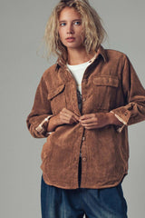 Reversible Corduroy and Plaid Flannel Shacket