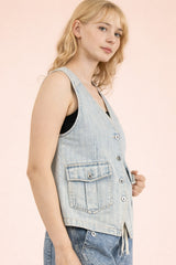 Light Indigo Denim Vest
