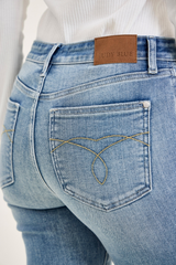 Curvy Felicity's Kick Flare with Frayed Hem Jeans