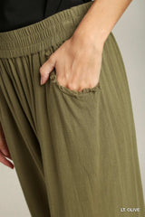 Linen Raw Hem Pants