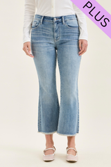 Curvy Felicity's Kick Flare with Frayed Hem Jeans