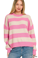 Striped Drop Shoulder Sweater