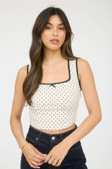 Ivory Polka Dot Corset Top