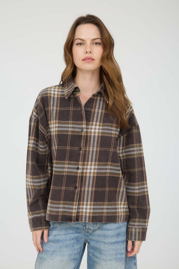 Plaid Button Down Long Sleeve Shirt