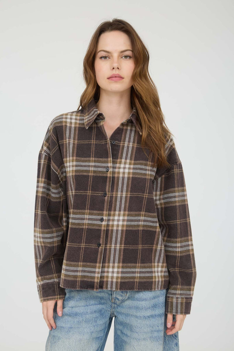 Plaid Button Down Long Sleeve Shirt