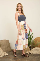 Smocked Patchwork Tiered Maxi Dress