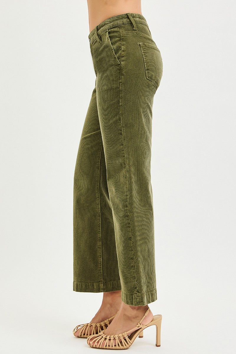 Alicia's Moss TC Ankle Straight Coduroy Pants