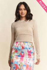 Curvy Cream Dot Lace Top