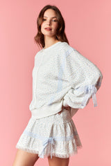 Blue and White Ditsy Flower Skort