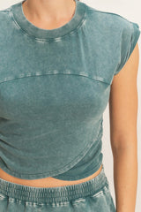 Dark Teal Crossover Top and Jogger Set