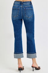 Heather's High Rise Ankle Straight Cuffed Jeans