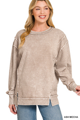 Halo Washed F/ terry Exposed Seam Sweatshirt