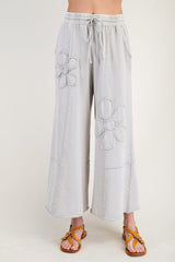 Stone Flower Patch Mineral Wash Tery Knit Pant