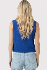 Blue Tied Front Sweater Vest