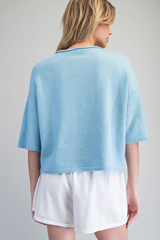 Button Down Half Sleeve Cardigan