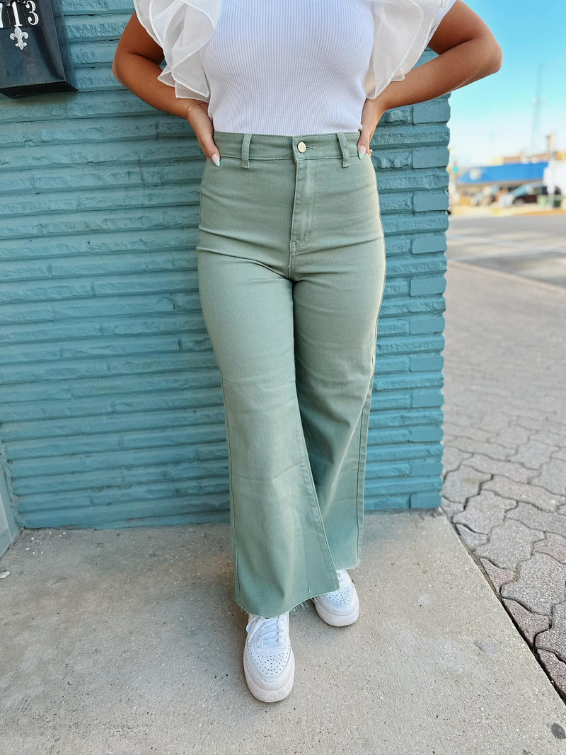 Sadie's Wide Leg Cropped Jeans