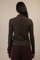 Leopard Ribbed Fitted Top