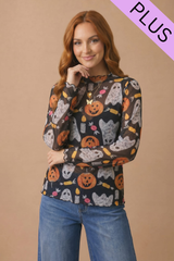 Halloween Theme Mesh Top