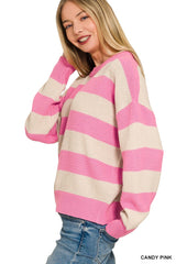 Striped Drop Shoulder Sweater