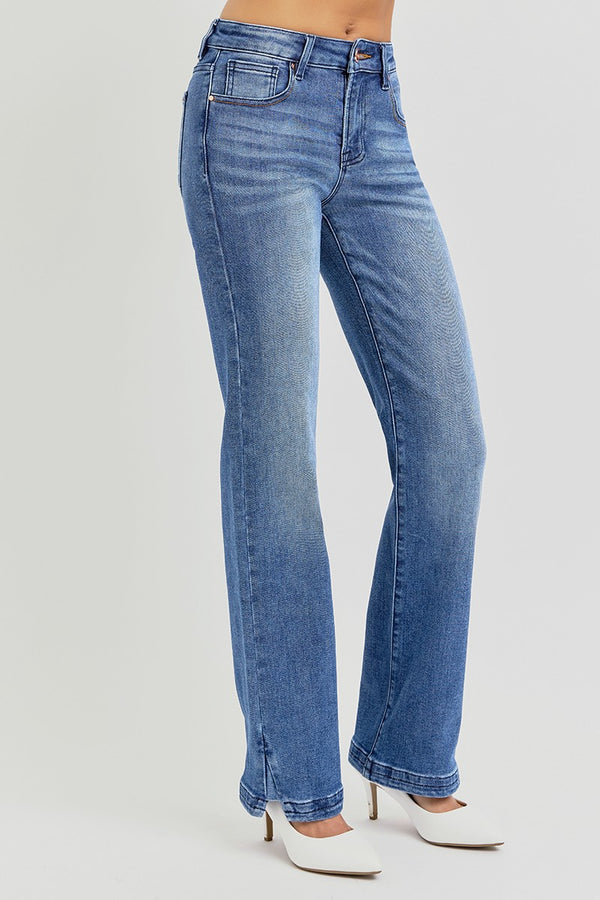 Curvy Marla's Mid Rise Mini Side Slit Jeans