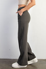 Twill Stretch Wide Leg Pants