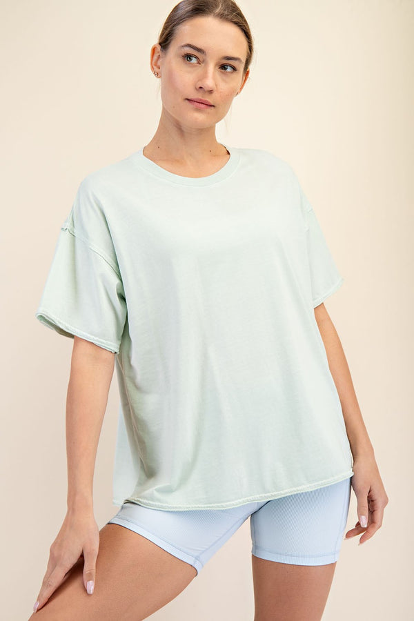 Curvy Soft Cotton Top Raw Seam