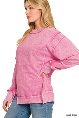 Halo Washed F/ terry Exposed Seam Sweatshirt