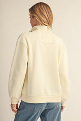 Ivory Fleece Lined Casual Top