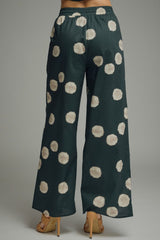 Green Polka Dot Drawstring Pants