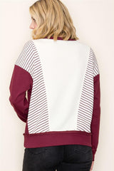 Striped Color Block Crewneck