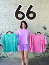 Halo Snow washed Boxy Top and Shorts Set