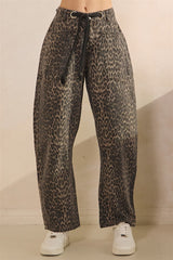 Dark Leopard Barrel Jeans