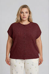 Curvy Raw Edge Short Sleeve Lightweight Cardigan