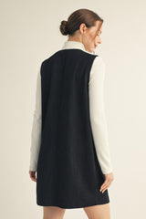 Button Down Suede Shift Dress