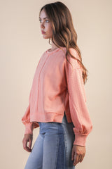 Solid Drop Shoulder Top