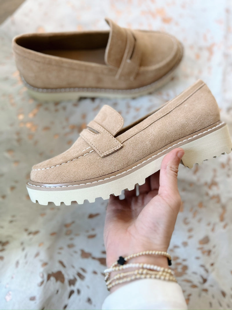Valerie's Tan Suede Loafer