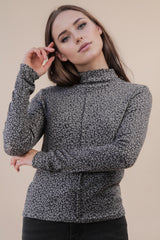 Leopard Ribbed Fitted Top