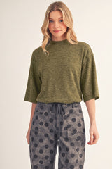 Olive Side Slit Two tone Sweater