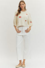 White Pintuck Wide Leg Pants