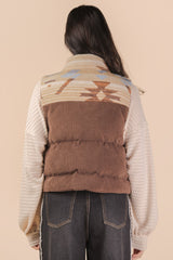 Brown Aztec Textured Vest